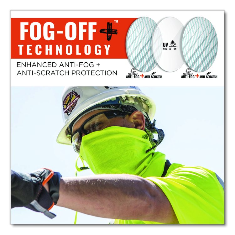 Skullerz DAGR Anti-Scratch Enhanced Anti-Fog Safety Glasses, Matte Black Half Frame, Clear Dual I/O Lens