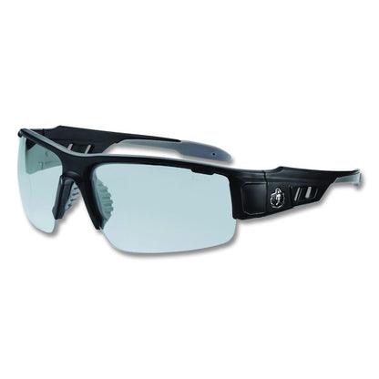 Skullerz DAGR Anti-Scratch Enhanced Anti-Fog Safety Glasses, Matte Black Half Frame, Clear Dual I/O Lens