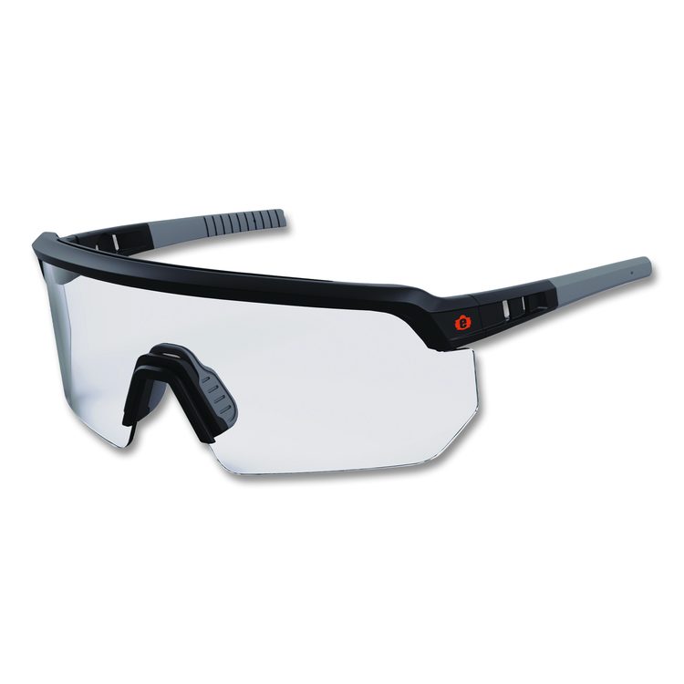 Skullerz AEGIR Safety Glasses, Matte Black Half Frame, Clear Single Lens