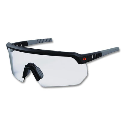 Skullerz AEGIR Safety Glasses, Matte Black Half Frame, Clear Single Lens