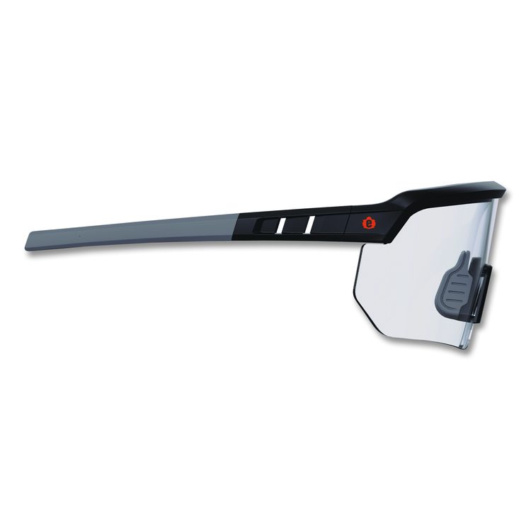 Skullerz AEGIR Anti-Scratch Enhanced Anti-Fog Safety Glasses, Matte Black Half Frame, Clear Single Lens