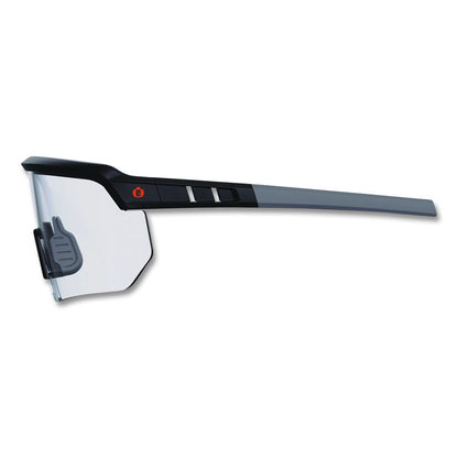Skullerz AEGIR Anti-Scratch Enhanced Anti-Fog Safety Glasses, Matte Black Half Frame, Clear Single Lens