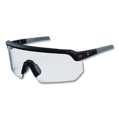 Skullerz AEGIR Anti-Scratch Enhanced Anti-Fog Safety Glasses, Matte Black Half Frame, Clear Single Lens