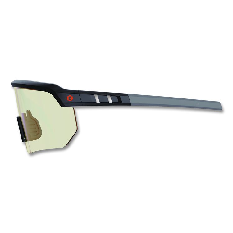 Skullerz AEGIR Safety Glasses, Matte Black Half Frame, Clear Single I/O Lens