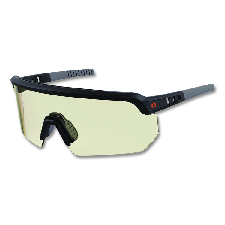 Skullerz AEGIR Safety Glasses, Matte Black Half Frame, Clear Single I/O Lens