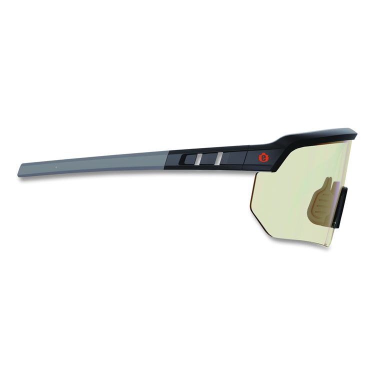 Skullerz AEGIR Anti-Scratch Enhanced Anti-Fog Safety Glasses, Matte Black Half Frame, Clear Single I/O Lens
