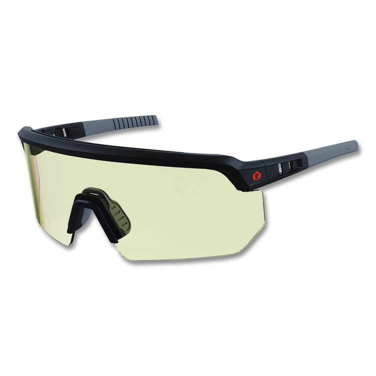 Skullerz AEGIR Anti-Scratch Enhanced Anti-Fog Safety Glasses, Matte Black Half Frame, Clear Single I/O Lens
