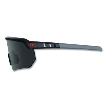 Skullerz AEGIR Safety Glasses, Matte Black Half Frame, Smoke Single Lens