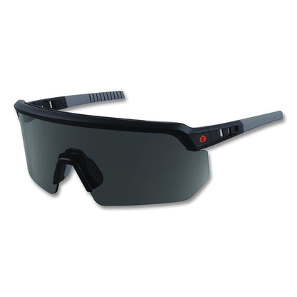 Skullerz AEGIR Safety Glasses, Matte Black Half Frame, Smoke Single Lens