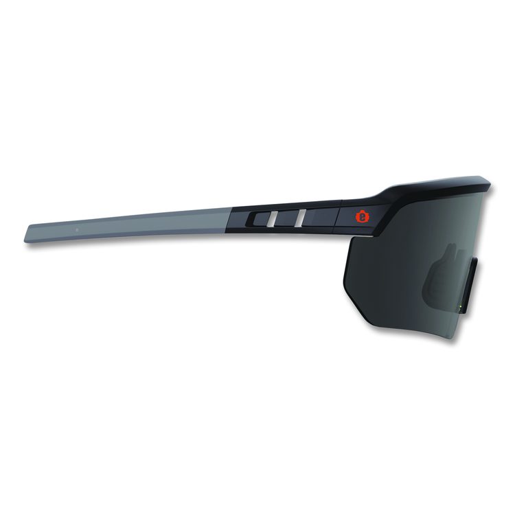 Skullerz AEGIR Anti-Scratch Enhanced Anti-Fog Safety Glasses, Matte Black Half Frame, Smoke Single Lens
