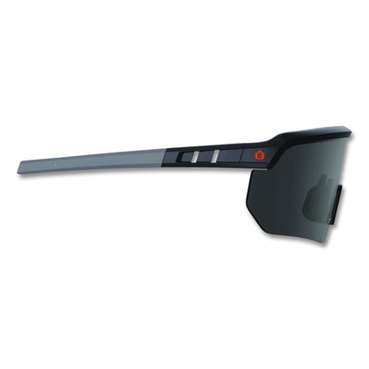 Skullerz AEGIR Anti-Scratch Enhanced Anti-Fog Safety Glasses, Matte Black Half Frame, Smoke Single Lens