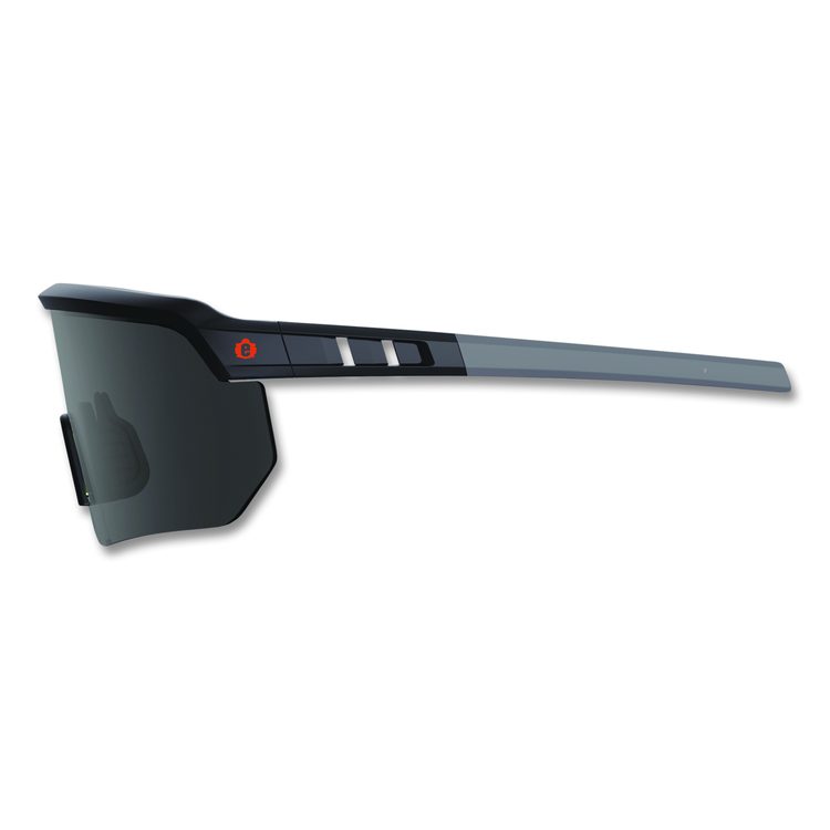 Skullerz AEGIR Anti-Scratch Enhanced Anti-Fog Safety Glasses, Matte Black Half Frame, Smoke Single Lens