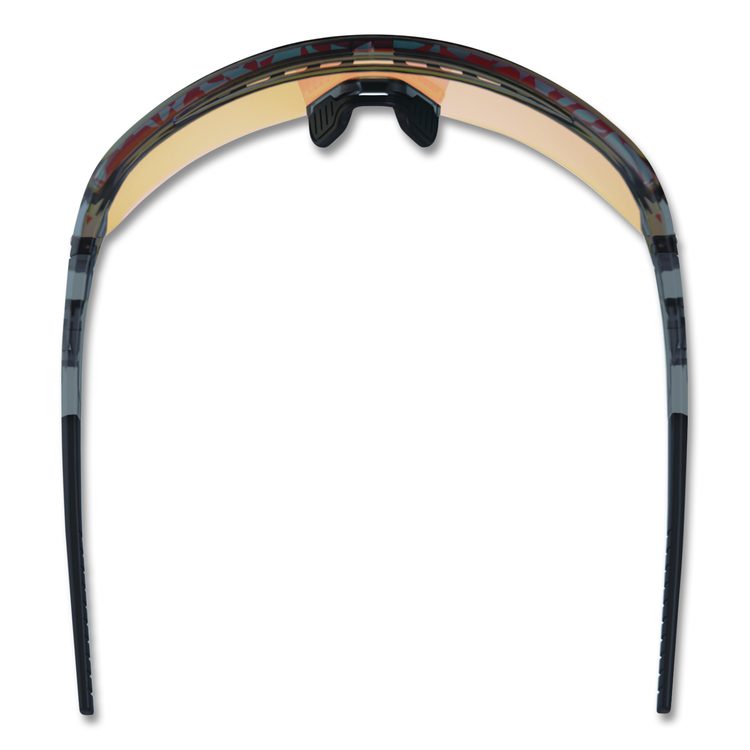 Skullerz AEGIR Anti-Scratch Enhanced Anti-Fog Safety Glasses, Clear Smoke Half Frame, Mirrored Orange Single Lens