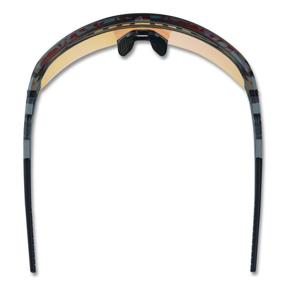 Skullerz AEGIR Anti-Scratch Enhanced Anti-Fog Safety Glasses, Clear Smoke Half Frame, Mirrored Orange Single Lens