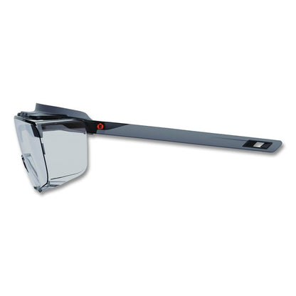 Skullerz OSMIN Safety Glasses, Matte Black Half Frame OTG, Clear Single I/O Lens