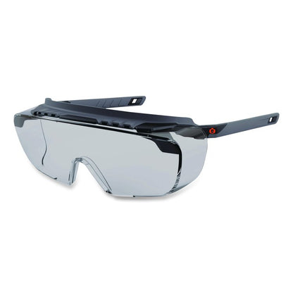 Skullerz OSMIN Safety Glasses, Matte Black Half Frame OTG, Clear Single I/O Lens