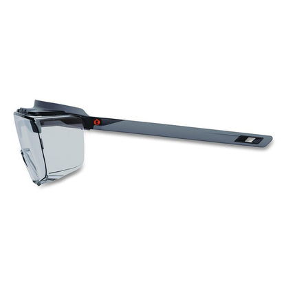Skullerz OSMIN Anti-Scratch Enhanced Anti-Fog Safety Glasses, Matte Black Half Frame OTG, Clear Single I/O Lens