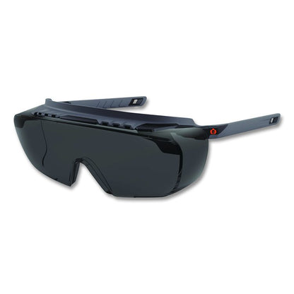 Skullerz OSMIN Safety Glasses, Matte Black Half Frame OTG, Smoke Single Lens