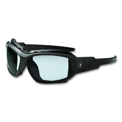 Skullerz LOKI Anti-Scratch Enhanced Anti-Fog Convertible Safety Spoggles, Matte Black Half Frame, Clear Dual I/O Lens