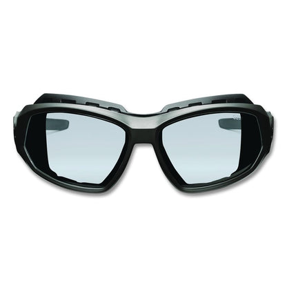 Skullerz LOKI Anti-Scratch Enhanced Anti-Fog Convertible Safety Spoggles, Matte Black Half Frame, Clear Dual I/O Lens