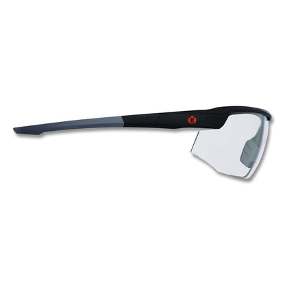 Skullerz SKOLL Anti-Scratch Enhanced Anti-Fog Safety Glasses, Matte Black Half Frame, Clear Single Lens