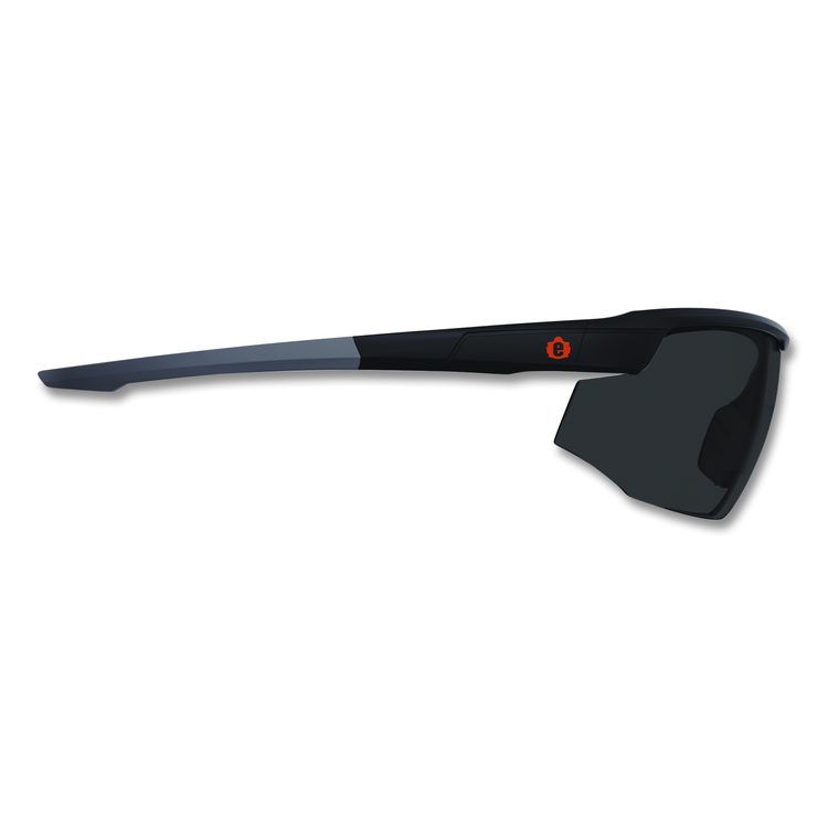 Skullerz SKOLL Anti-Scratch Enhanced Anti-Fog Safety Glasses, Matte Black Half Frame, Smoke Single Lens