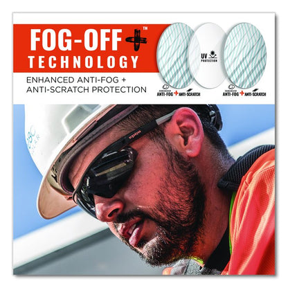 Skullerz SKOLL Anti-Scratch Enhanced Anti-Fog Safety Glasses, Matte Black Half Frame, Smoke Single Lens