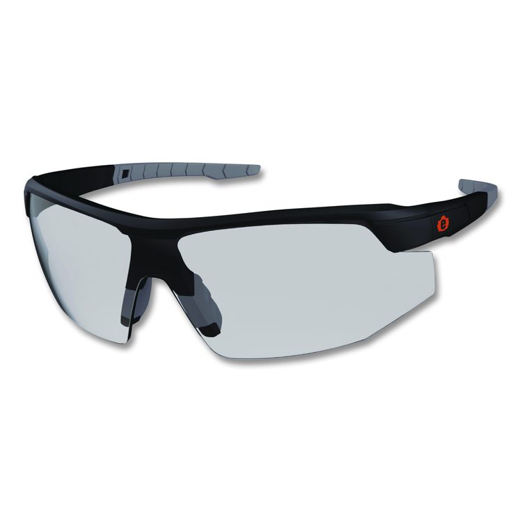 Skullerz SKOLL Anti-Scratch Enhanced Anti-Fog Safety Glasses, Matte Black Half Frame, Clear Single I/O Lens