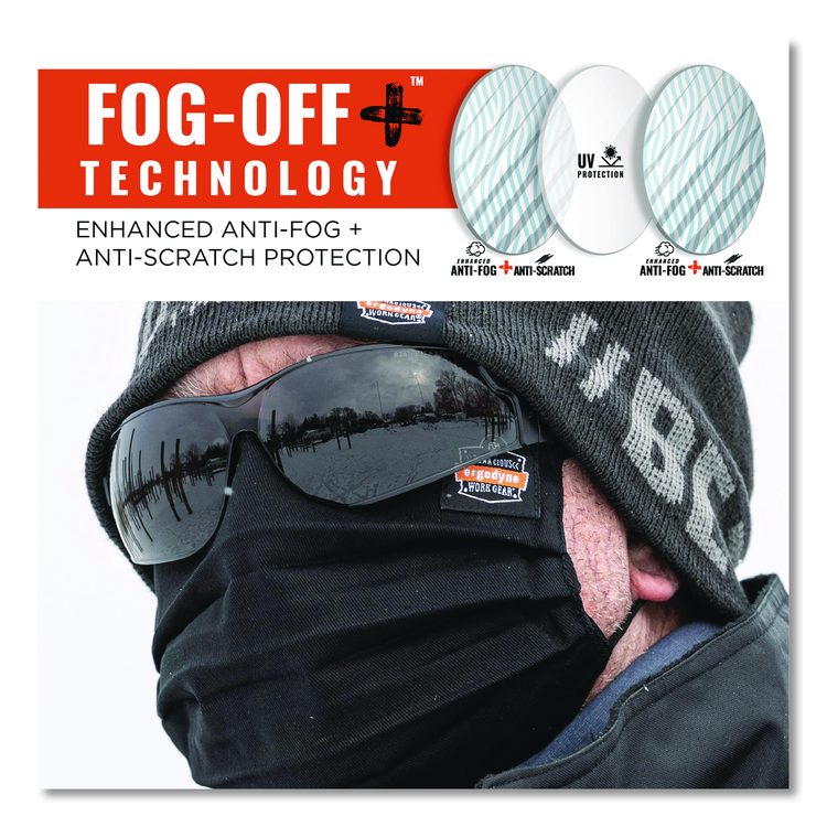 Skullerz SAGA Anti-Scratch Enhanced Anti-Fog Safety Glasses, Frameless, Smoke Single Lens