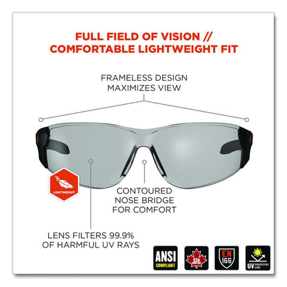 Skullerz SAGA Anti-Scratch Enhanced Anti-Fog Safety Glasses, Frameless, Clear Single I/O Lens