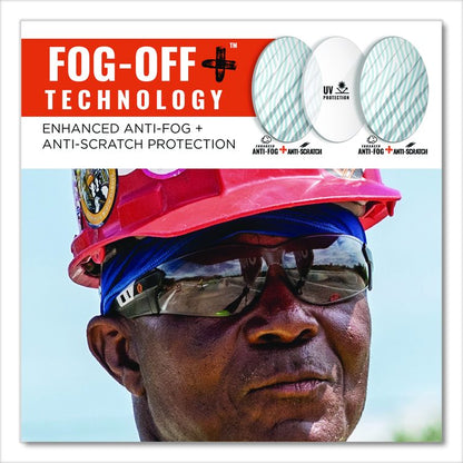 Skullerz SAGA Anti-Scratch Enhanced Anti-Fog Safety Glasses, Frameless, Clear Single I/O Lens