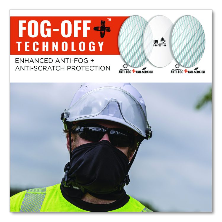 Skullerz VALI Anti-Scratch Enhanced Anti-Fog Safety Glasses, Frameless, Smoke Single Lens