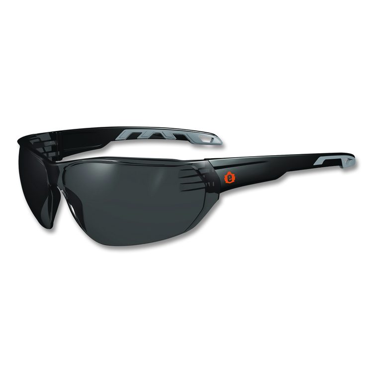 Skullerz VALI Anti-Scratch Enhanced Anti-Fog Safety Glasses, Frameless, Smoke Single Lens
