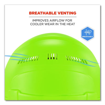 Skullerz 8968 Class C Lightweight Full Brim Hard Hat with Adjustable Venting, 6-Point Ratchet, One Size Fits Most, Lime