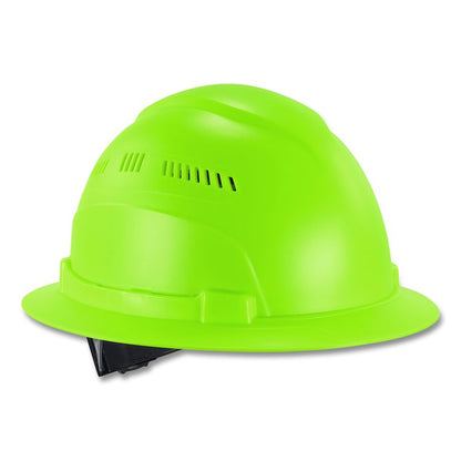 Skullerz 8968 Class C Lightweight Full Brim Hard Hat with Adjustable Venting, 6-Point Ratchet, One Size Fits Most, Lime
