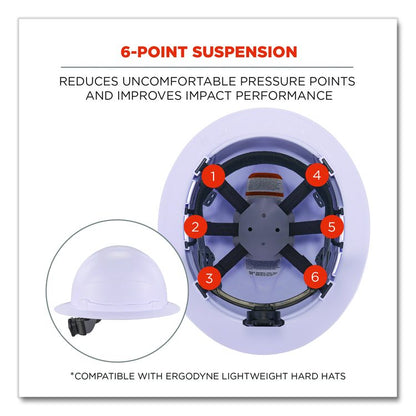 Skullerz 8986 6-Point Hard Hat Suspension Replacement, Gray