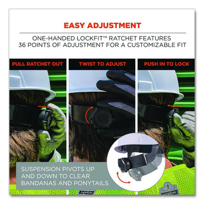 Skullerz 8986 6-Point Hard Hat Suspension Replacement, Gray