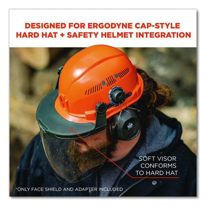 Skullerz 8994 Anti-Scratch/Anti-Fog Hard Hat Face Shield, Cap-Style/Safety Helmet Adapter, Clear Lens