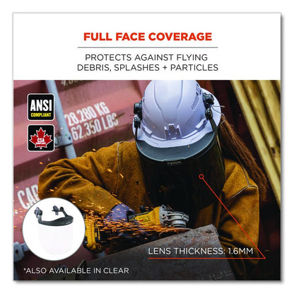 Skullerz 8995 Anti-Scratch and Anti-Fog Hard Hat Face Shield with Adapter for Full Brim, Clear Lens