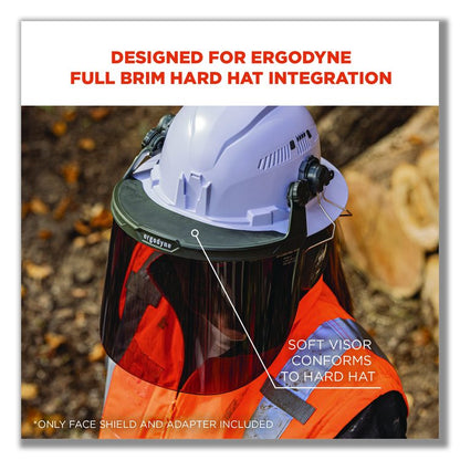 Skullerz 8995 Anti-Scratch and Anti-Fog Hard Hat Face Shield with Adapter for Full Brim, Smoke Lens