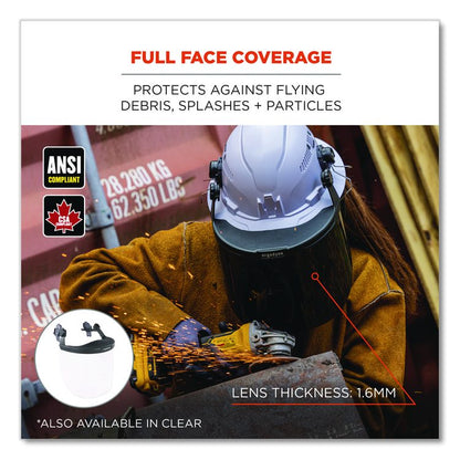 Skullerz 8995 Anti-Scratch and Anti-Fog Hard Hat Face Shield with Adapter for Full Brim, Smoke Lens
