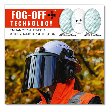Skullerz 8995 Anti-Scratch and Anti-Fog Hard Hat Face Shield with Adapter for Full Brim, Smoke Lens
