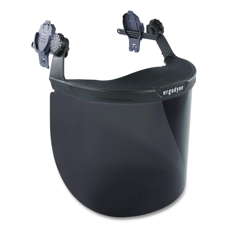 Skullerz 8995 Anti-Scratch and Anti-Fog Hard Hat Face Shield with Adapter for Full Brim, Smoke Lens