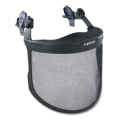 Skullerz 8989 Mesh Face Shield with Adapter for Hard Hat and Safety Helmet, Gray