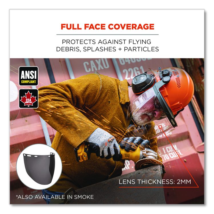 Skullerz 8997 Anti-Scratch/Anti-Fog Face Shield Replacement, Cap-Style/Safety Helmet, Clear Lens