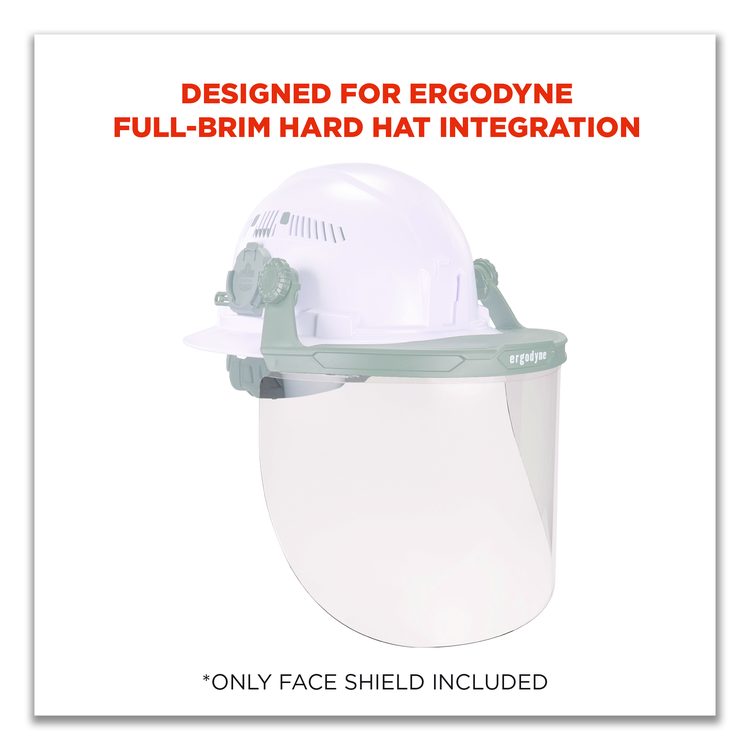 Skullerz 8998 Anti-Scratch/Anti-Fog Face Shield Replacement for Full Brim Hard Hat, Clear Lens
