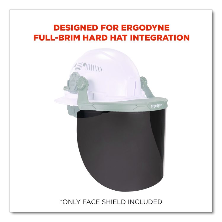 Skullerz 8998 Anti-Scratch/Anti-Fog Face Shield Replacement for Full Brim Hard Hat, Smoke Lens