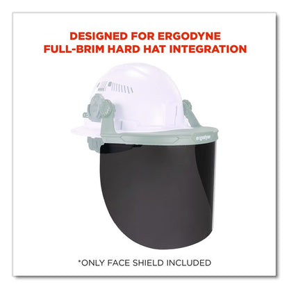 Skullerz 8998 Anti-Scratch/Anti-Fog Face Shield Replacement for Full Brim Hard Hat, Smoke Lens