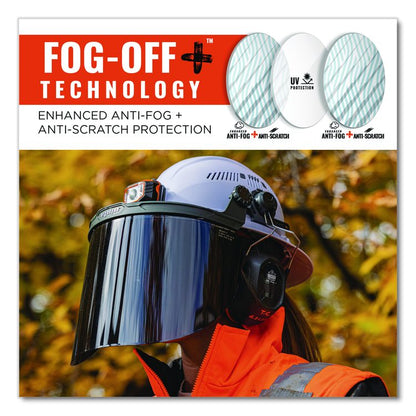 Skullerz 8998 Anti-Scratch/Anti-Fog Face Shield Replacement for Full Brim Hard Hat, Smoke Lens
