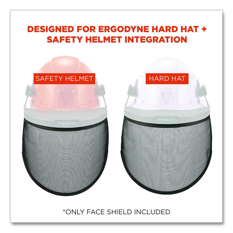 Skullerz 8999 Mesh Face Shield Replacement for Hard Hat and Safety Helmet, Black